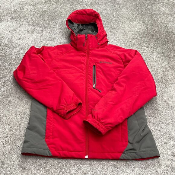 Columbia Omni Shield Last Track II Softshell Jacket Mens Large Red Waterproof